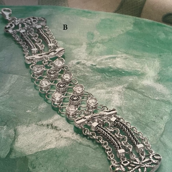 Silpada Cubic Zirconia Sterling Silver ‘CAVALIER’ Bracelet B2711 - Picture 11 of 17